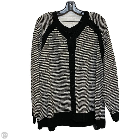 Sweater Cardigan By Lane Bryant In Black & Cream, Size: 4x