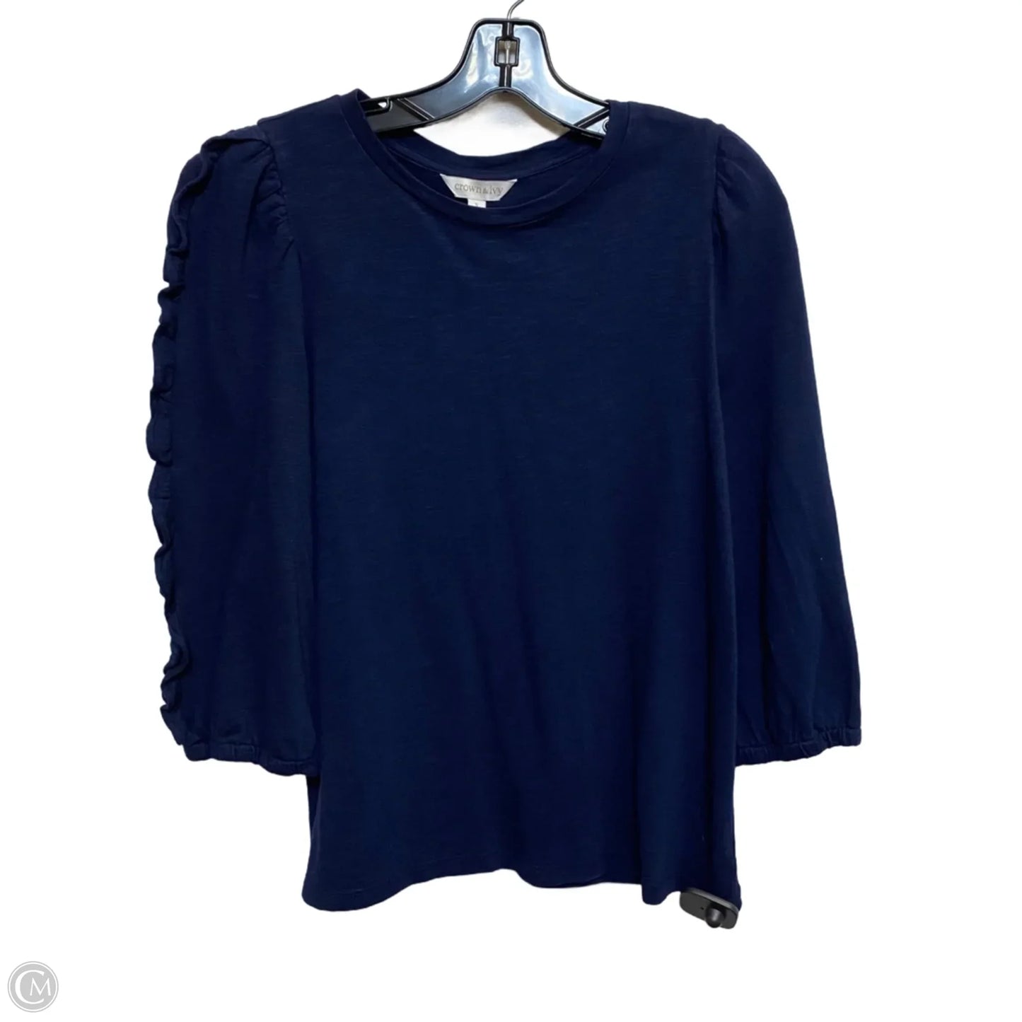 Top Long Sleeve By Crown And Ivy In Navy, Size: S