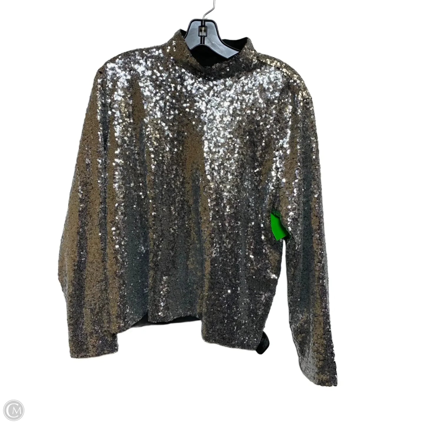 Top Long Sleeve By Eloquii In Silver, Size: 1x