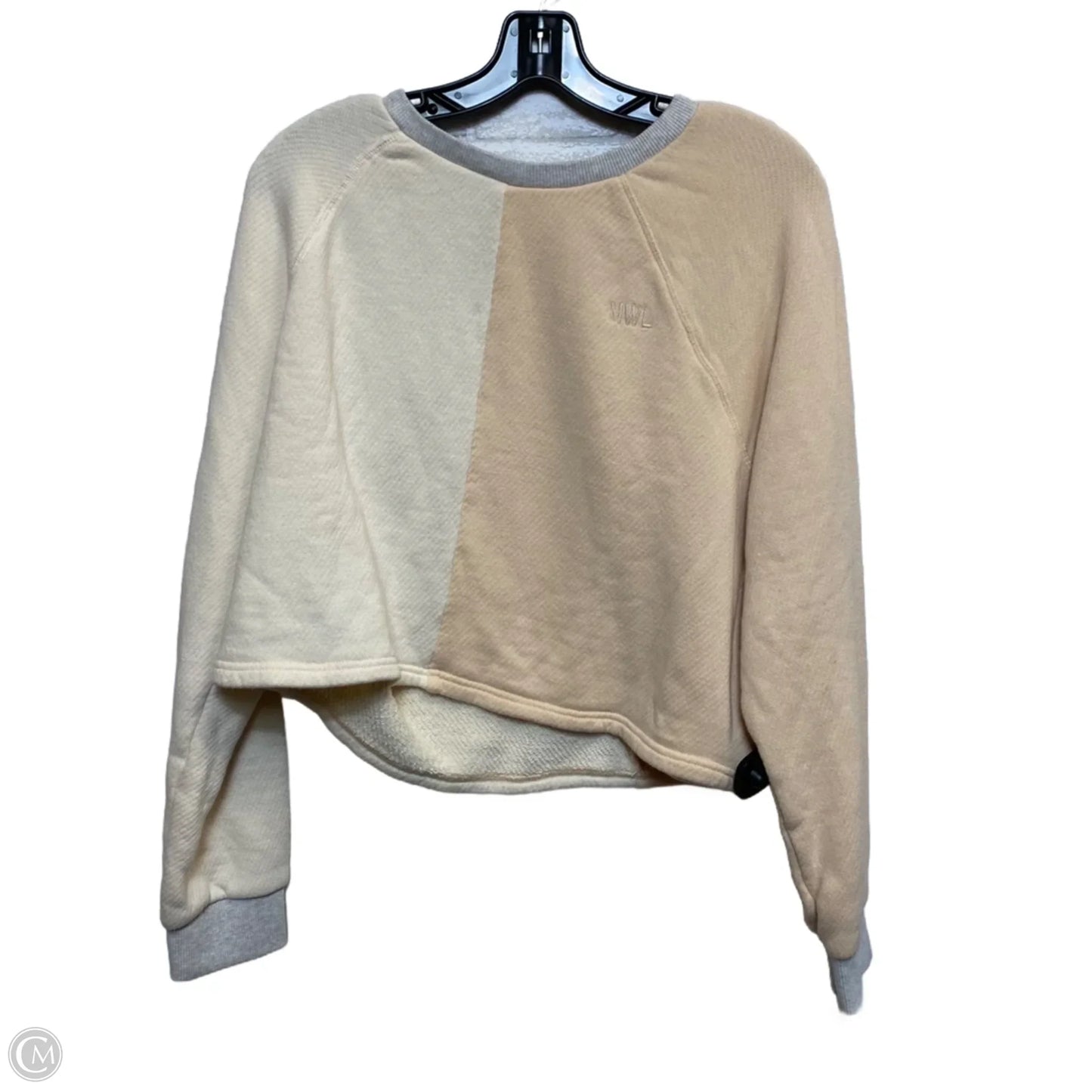 Top Long Sleeve By Madewell In Cream & Orange, Size: L
