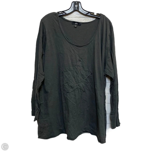 Top Long Sleeve By Ellos In Grey, Size: 4x