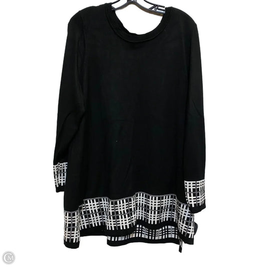 Top Long Sleeve By Kim Rogers In Black, Size: 2x