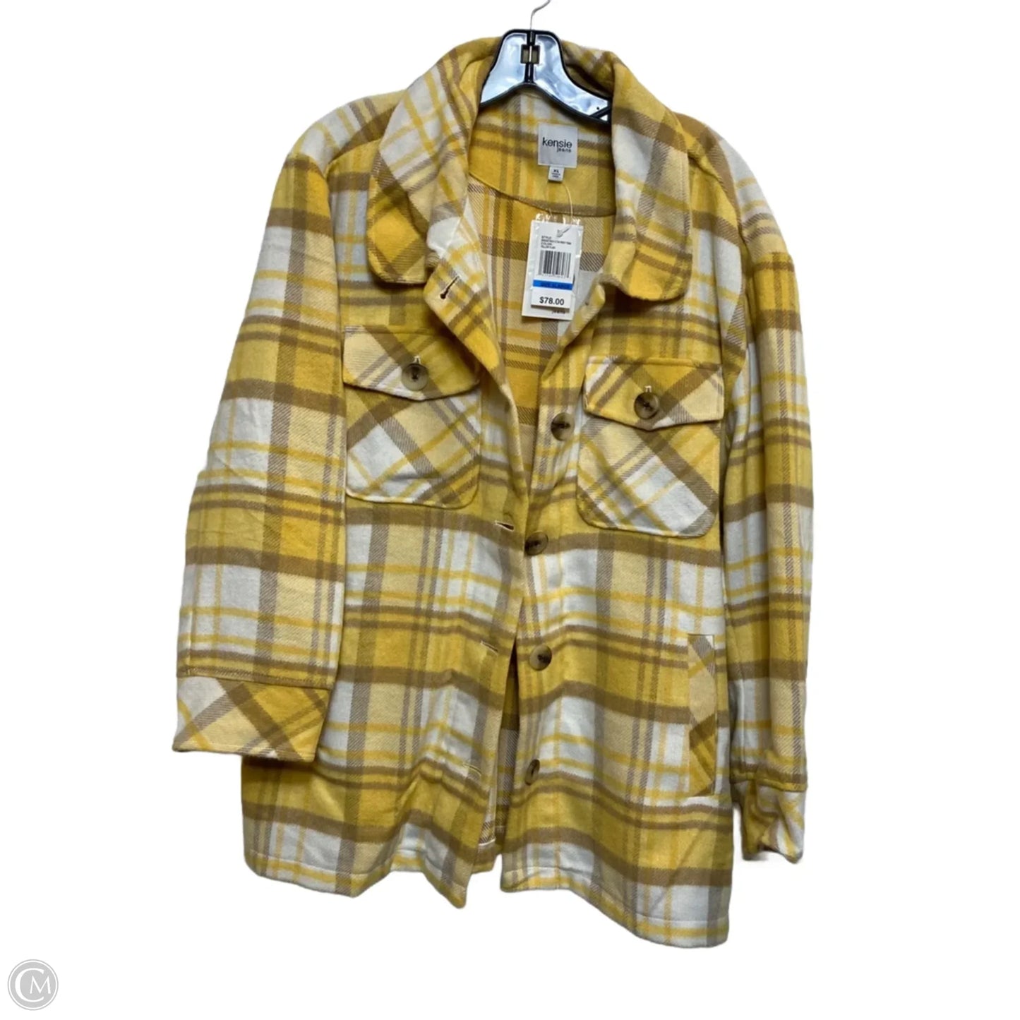 Jacket Shirt By Kensie In Yellow, Size: Xl