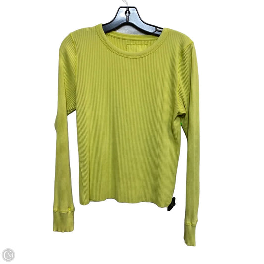 Top Long Sleeve Basic By Aerie In Yellow, Size: L