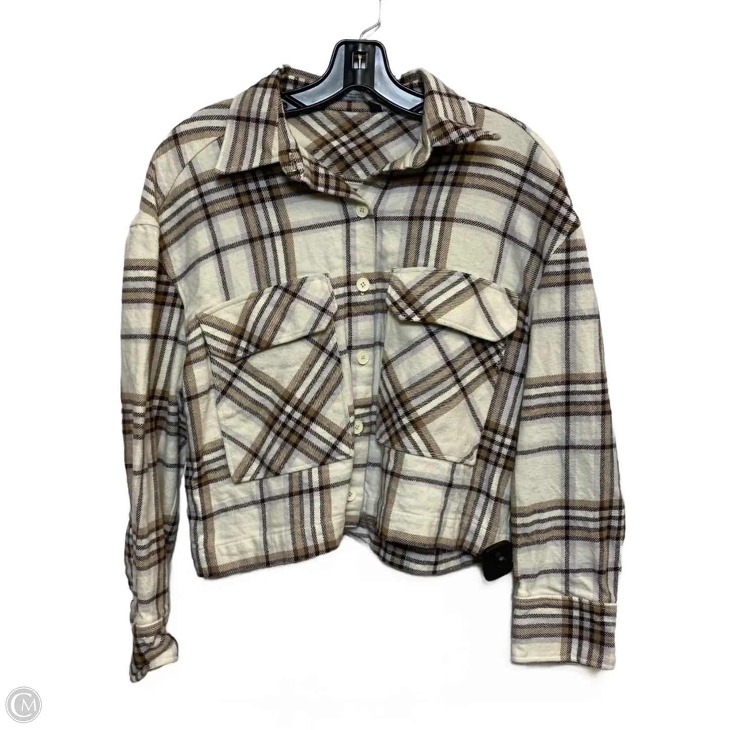 Top Long Sleeve By Zara In Tan, Size: Xs