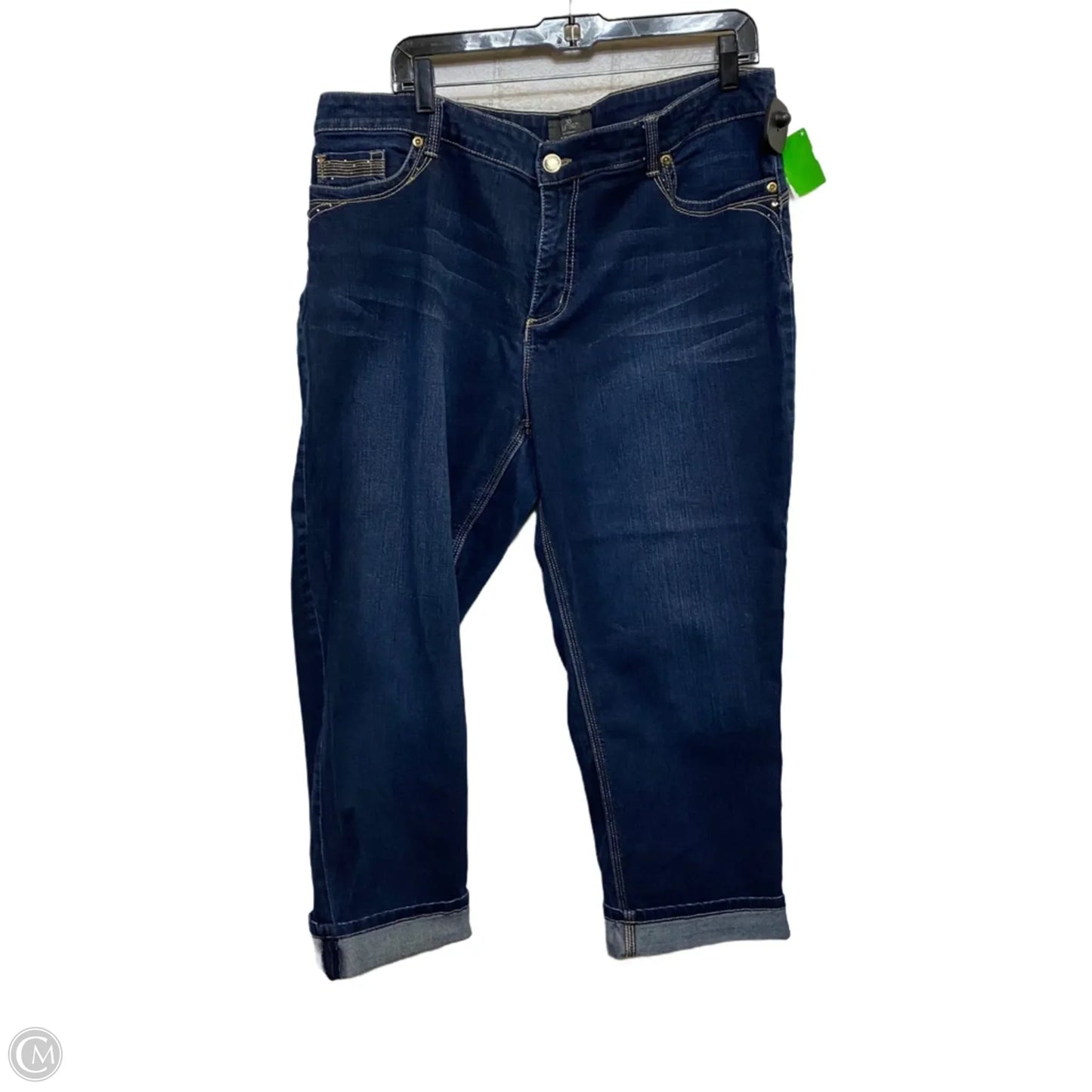 Jeans Cropped By Chicos In Blue Denim, Size: 16