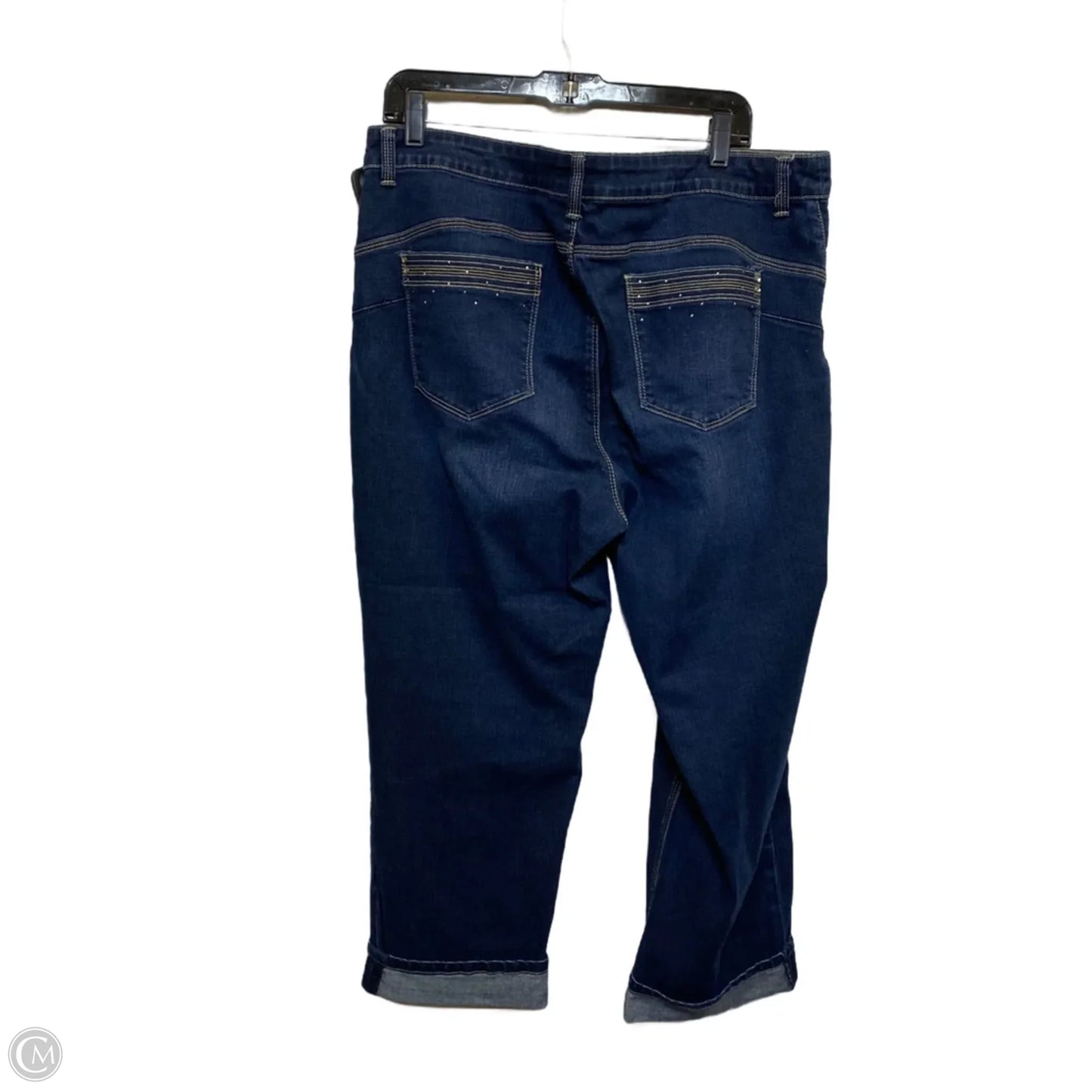 Jeans Cropped By Chicos In Blue Denim, Size: 16