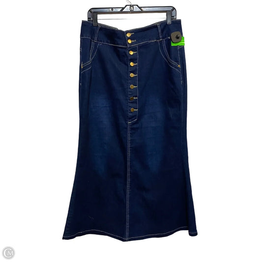 Skirt Midi By Cmf In Blue Denim, Size: 3x