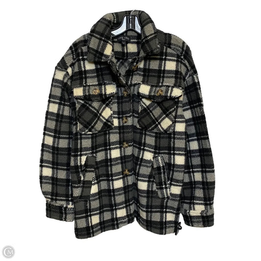 Jacket Shirt By Love Tree In Plaid Pattern, Size: S