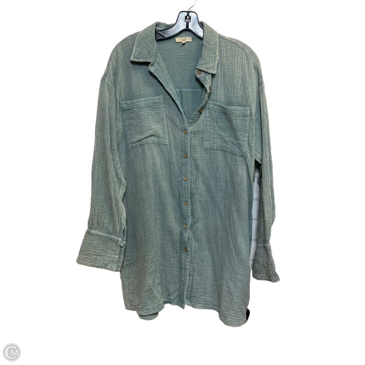 Top Long Sleeve By Easel In Blue, Size: S