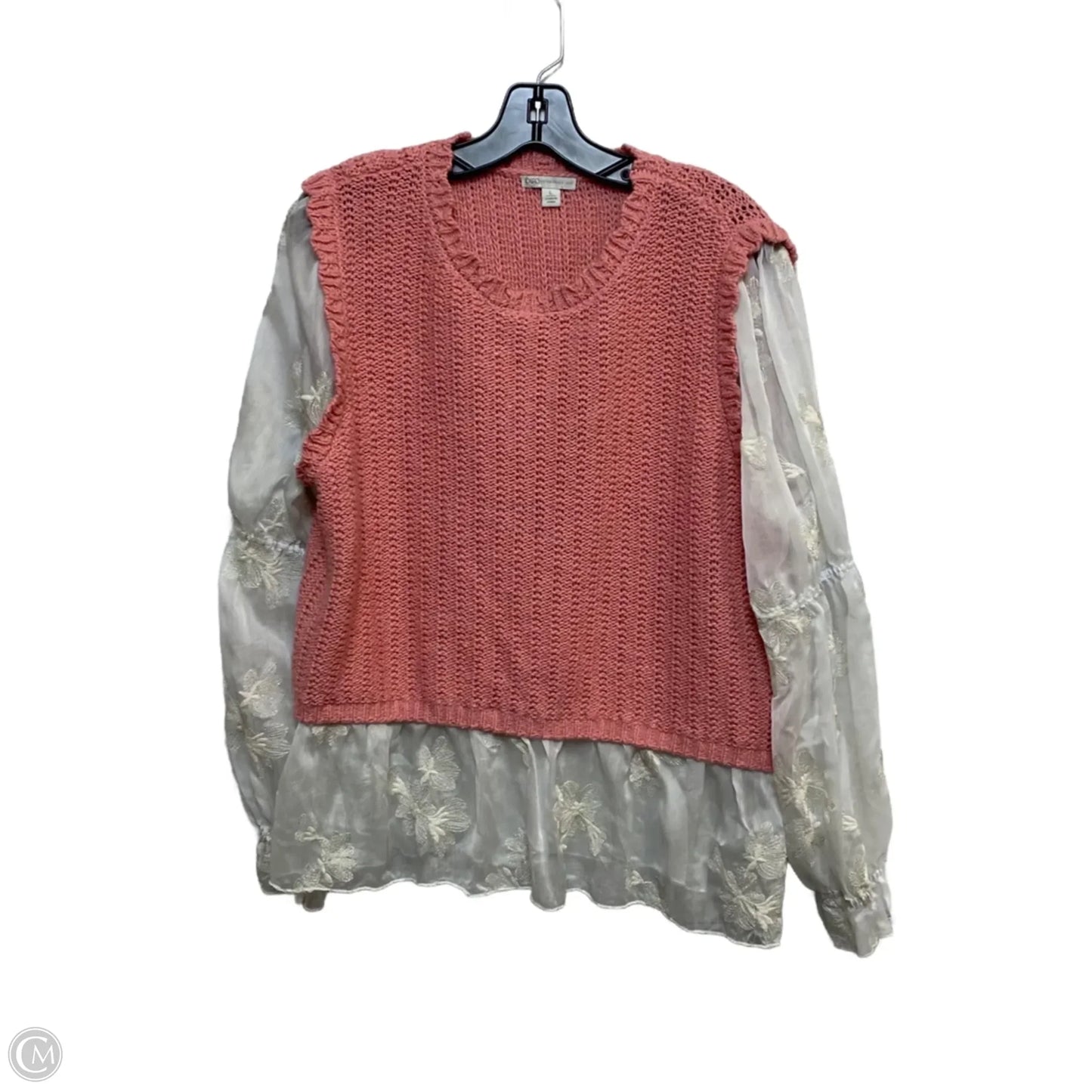 Top Long Sleeve By Cato In Pink, Size: L