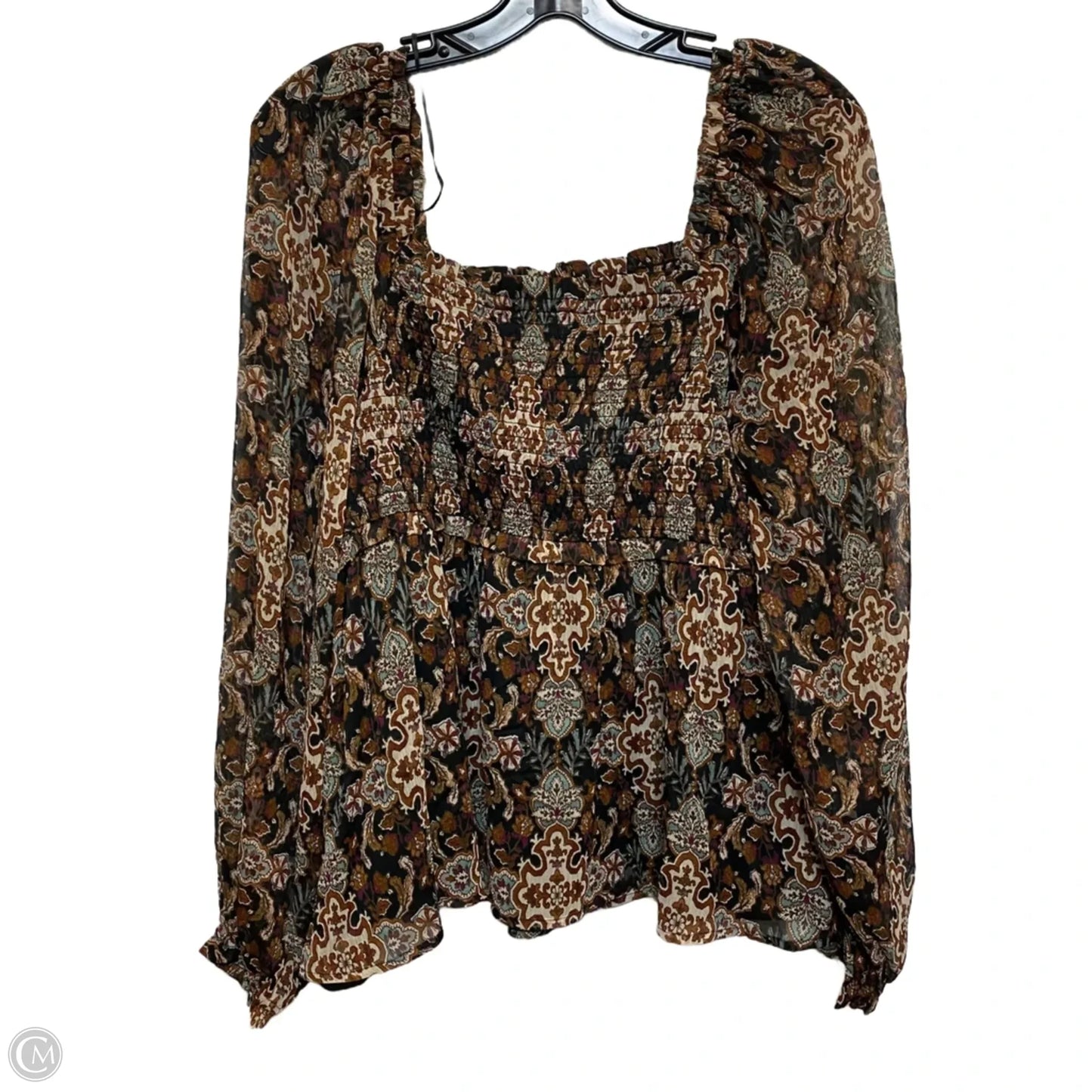 Top Long Sleeve By Wonderly In Brown, Size: Xl