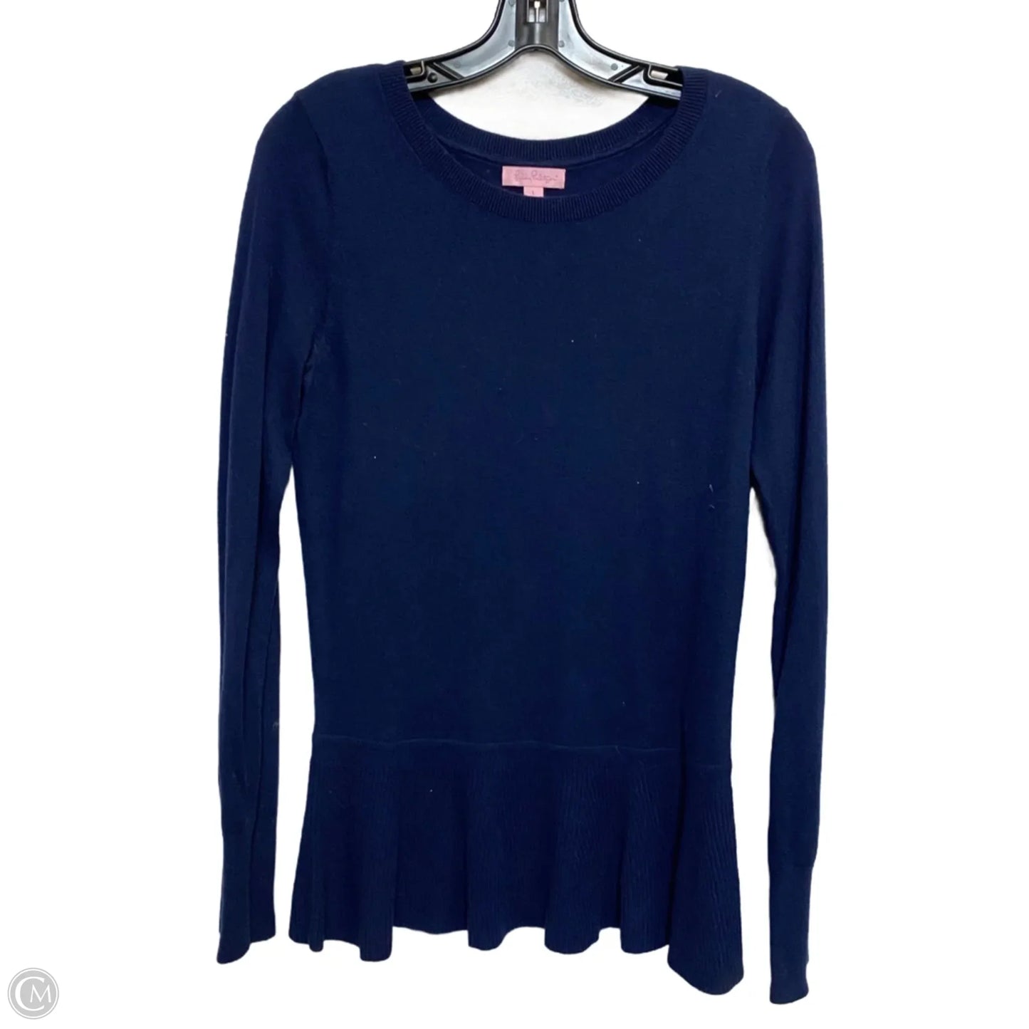 Top Long Sleeve Designer By Lilly Pulitzer In Navy, Size: L