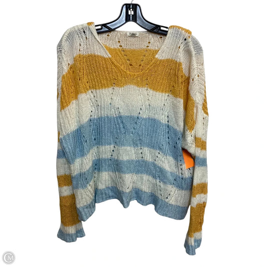Top Long Sleeve By Pol In Blue & Orange, Size: L