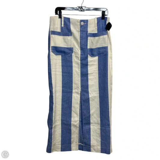 Skirt Midi By Anthropologie In Blue & White, Size: M