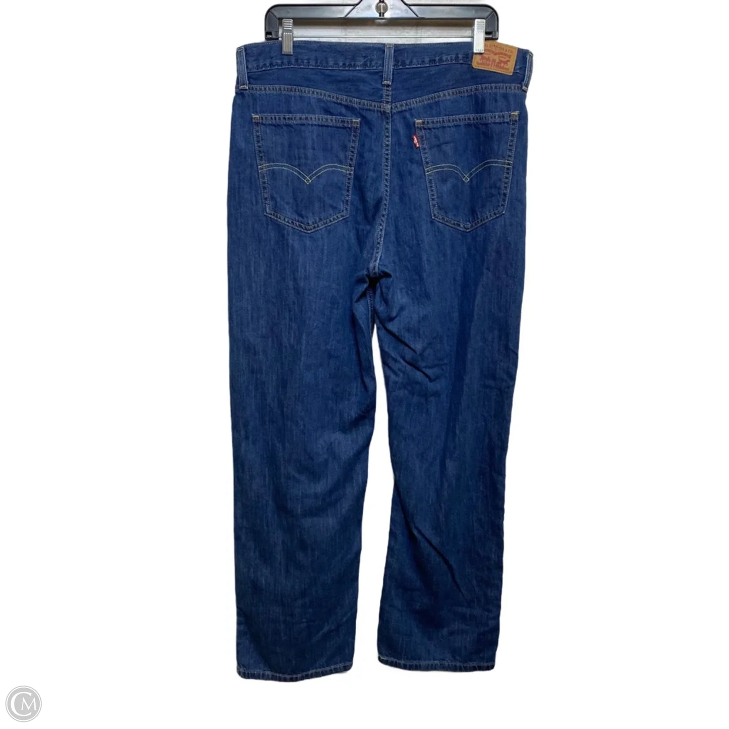Jeans Straight By Levis In Blue Denim, Size: 14