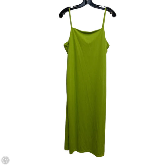 Dress Casual Midi By H&m In Green, Size: M