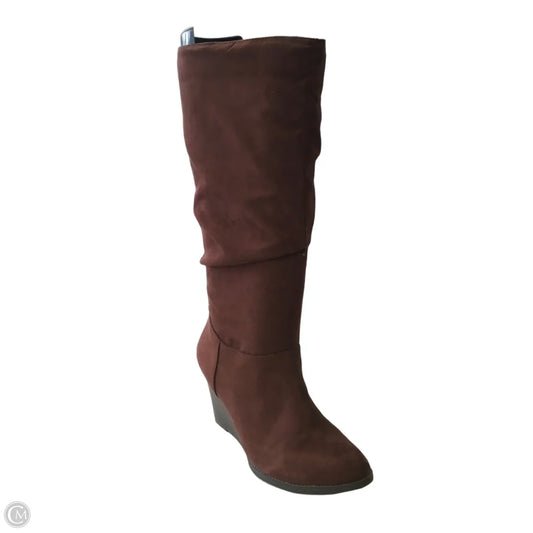 Boots Knee Heels By Ana In Brown, Size: 7.5