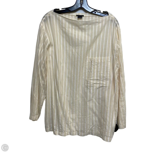 Top Long Sleeve By Theory In Cream, Size: L