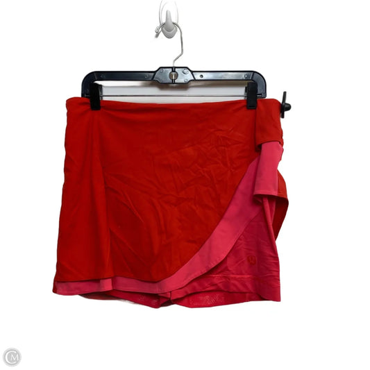 Athletic Skort Designer By Lululemon In Red, Size: M