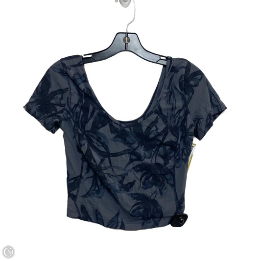 Athletic Top Short Sleeve Designer By Lululemon In Grey, Size: M
