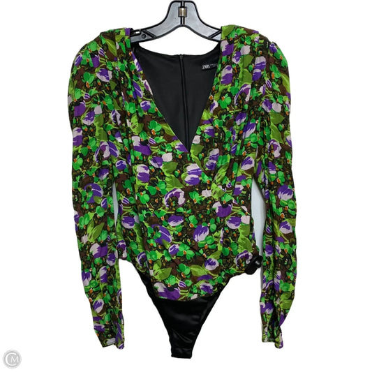 Bodysuit By Zara In Green, Size: Xs