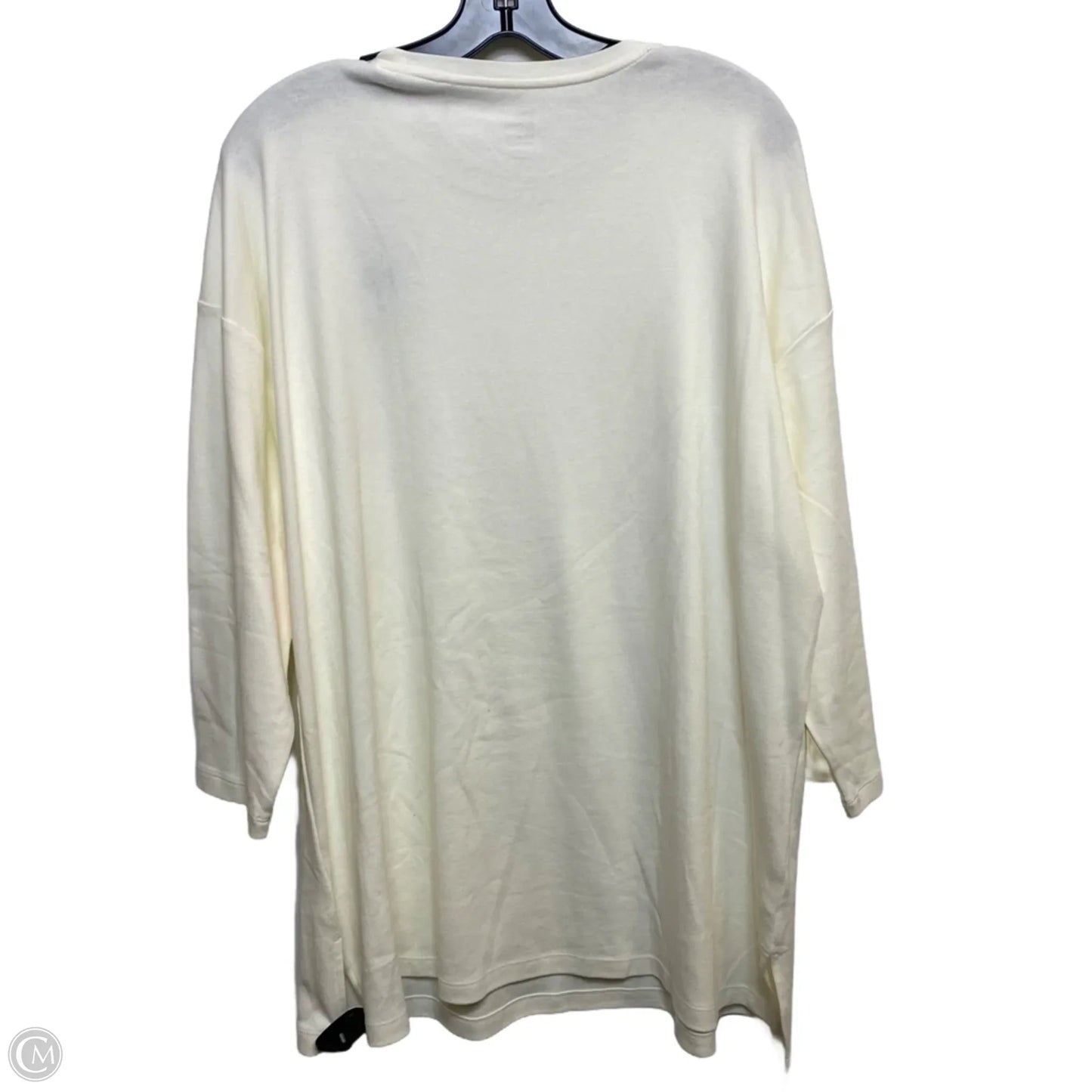 Top 3/4 Sleeve Basic By Kim Rogers In Cream, Size: 1x