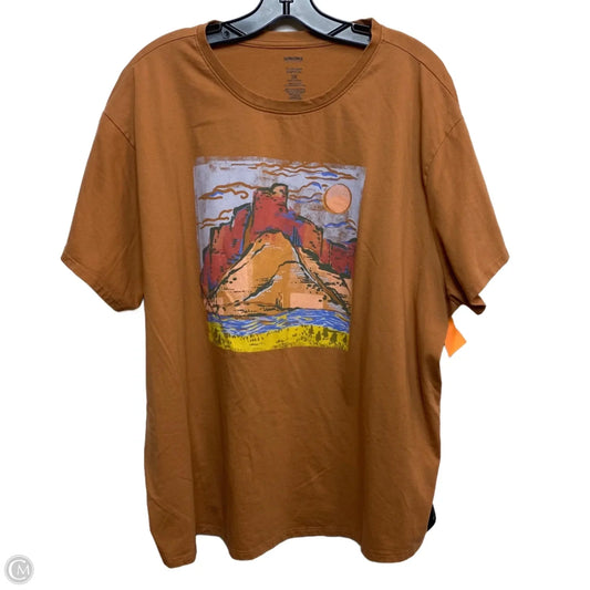 Top Short Sleeve Basic By Sonoma In Brown, Size: 3x