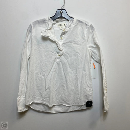 Top Long Sleeve Designer By Kate Spade In White, Size: Xxs