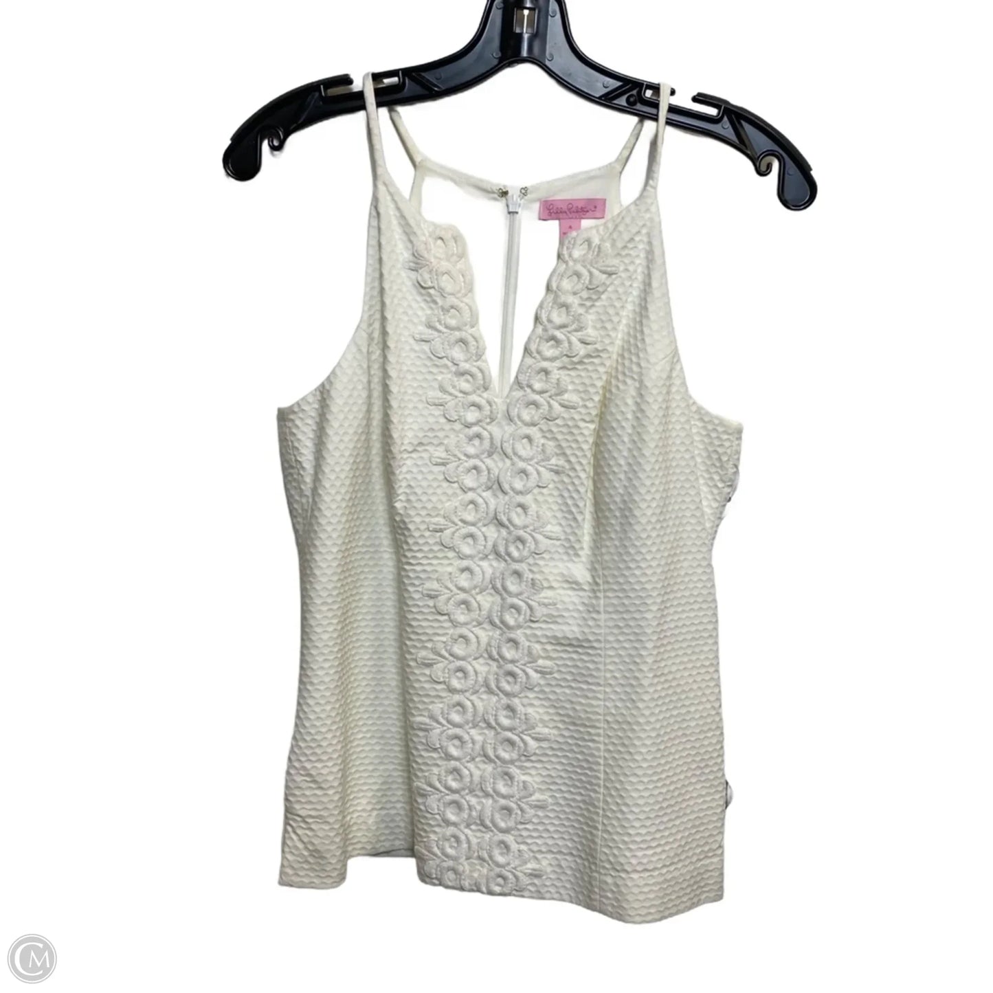 Top Sleeveless Designer By Lilly Pulitzer In White, Size: S