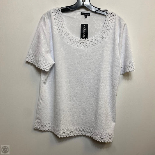 Top Short Sleeve By Chances R In White, Size: Xl