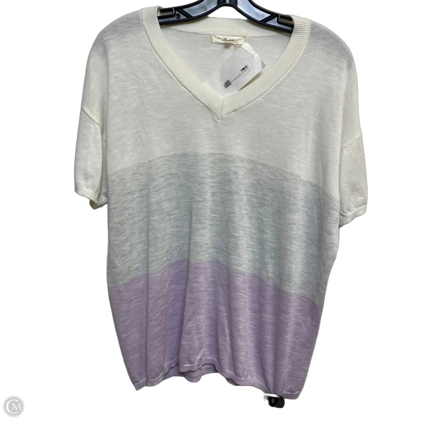 Top Short Sleeve By Andree By Unit In Grey & Purple, Size: S