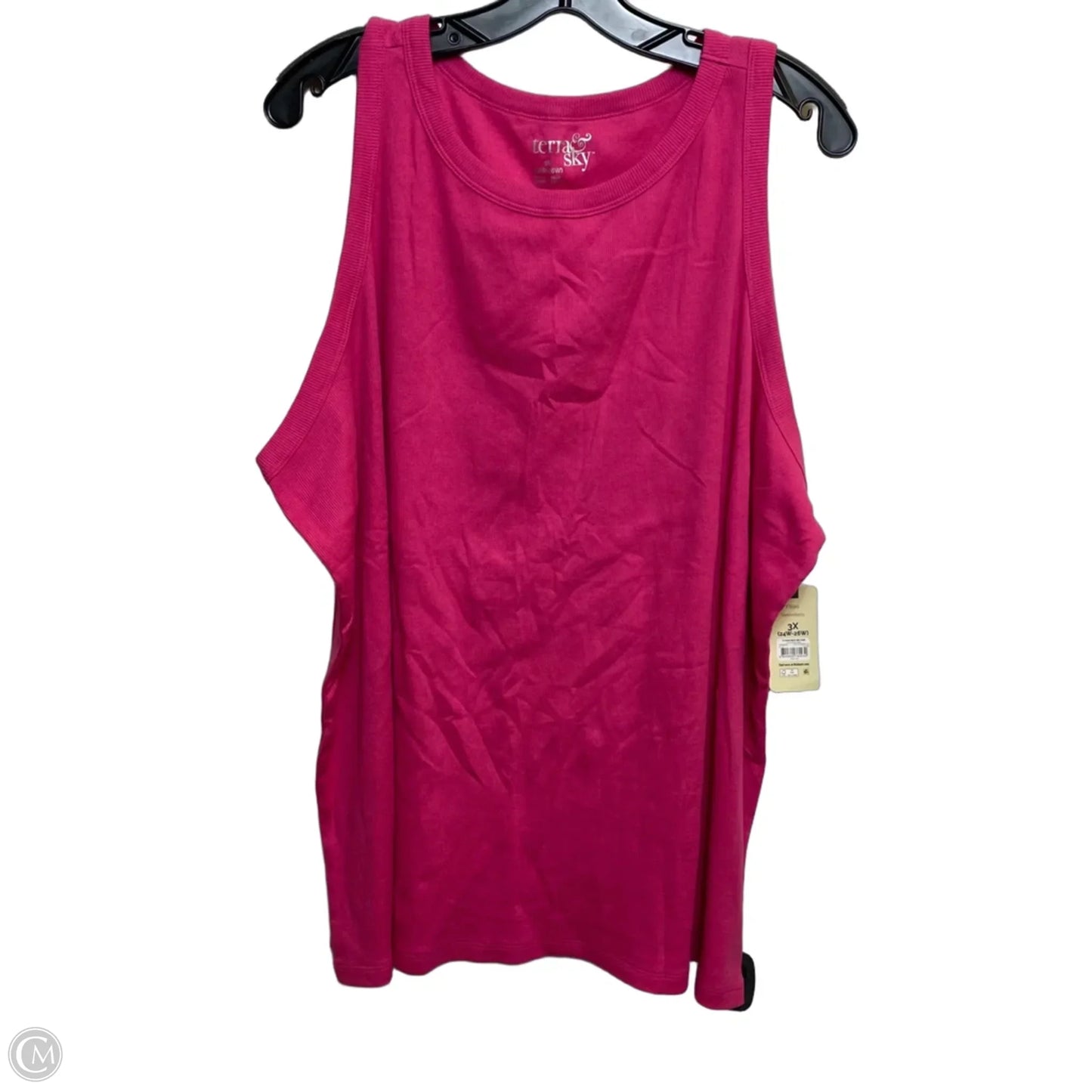 Top Sleeveless Basic By Terra & Sky In Pink, Size: 3x