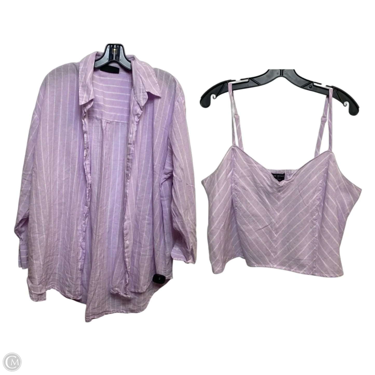 Top 2pc Long Sleeve By Lane Bryant In Purple, Size: 1x