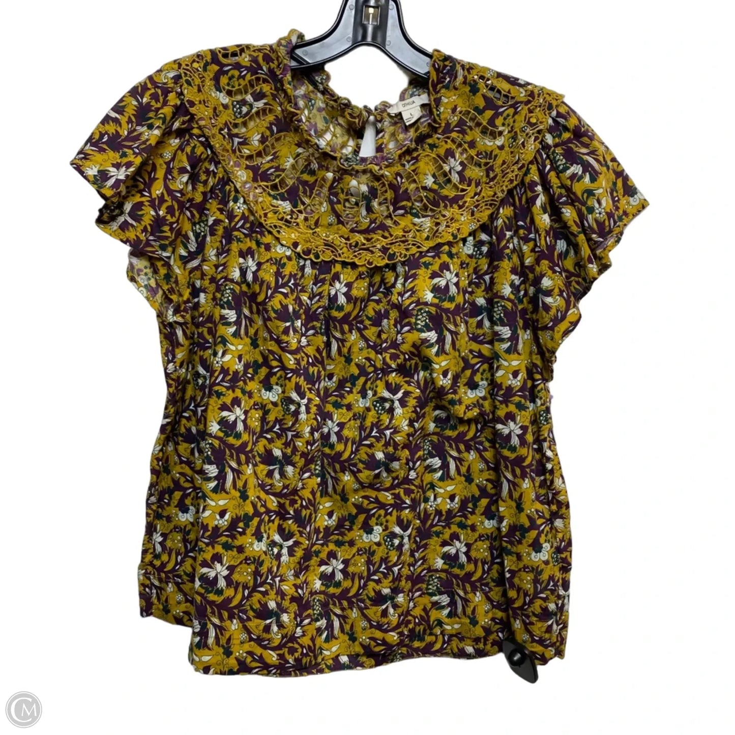 Top Sleeveless By Othilia In Purple & Yellow, Size: L
