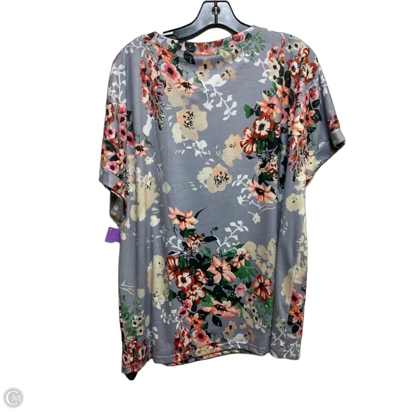 Top Short Sleeve Basic By Besshopie In Grey, Size: Xl