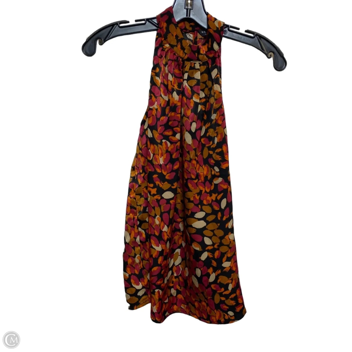 Top Sleeveless By Liverpool In Black & Orange, Size: Xs