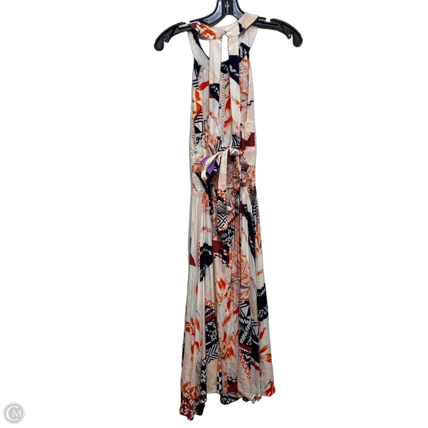 Dress Casual Midi By Abel The Label In Orange & White, Size: M