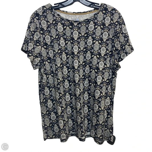 Top Short Sleeve Basic By Croft And Barrow In Black, Size: Xl