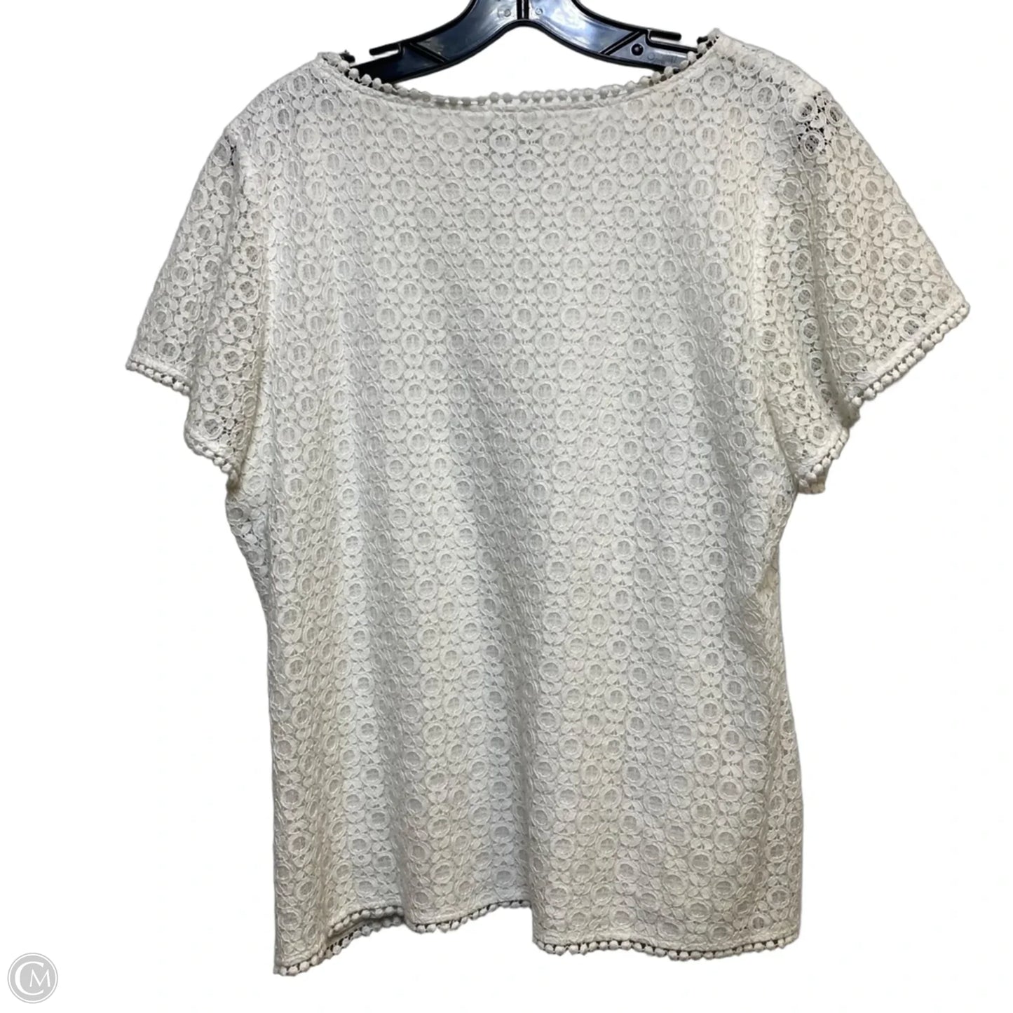 Top Short Sleeve By Liz Claiborne In White, Size: L