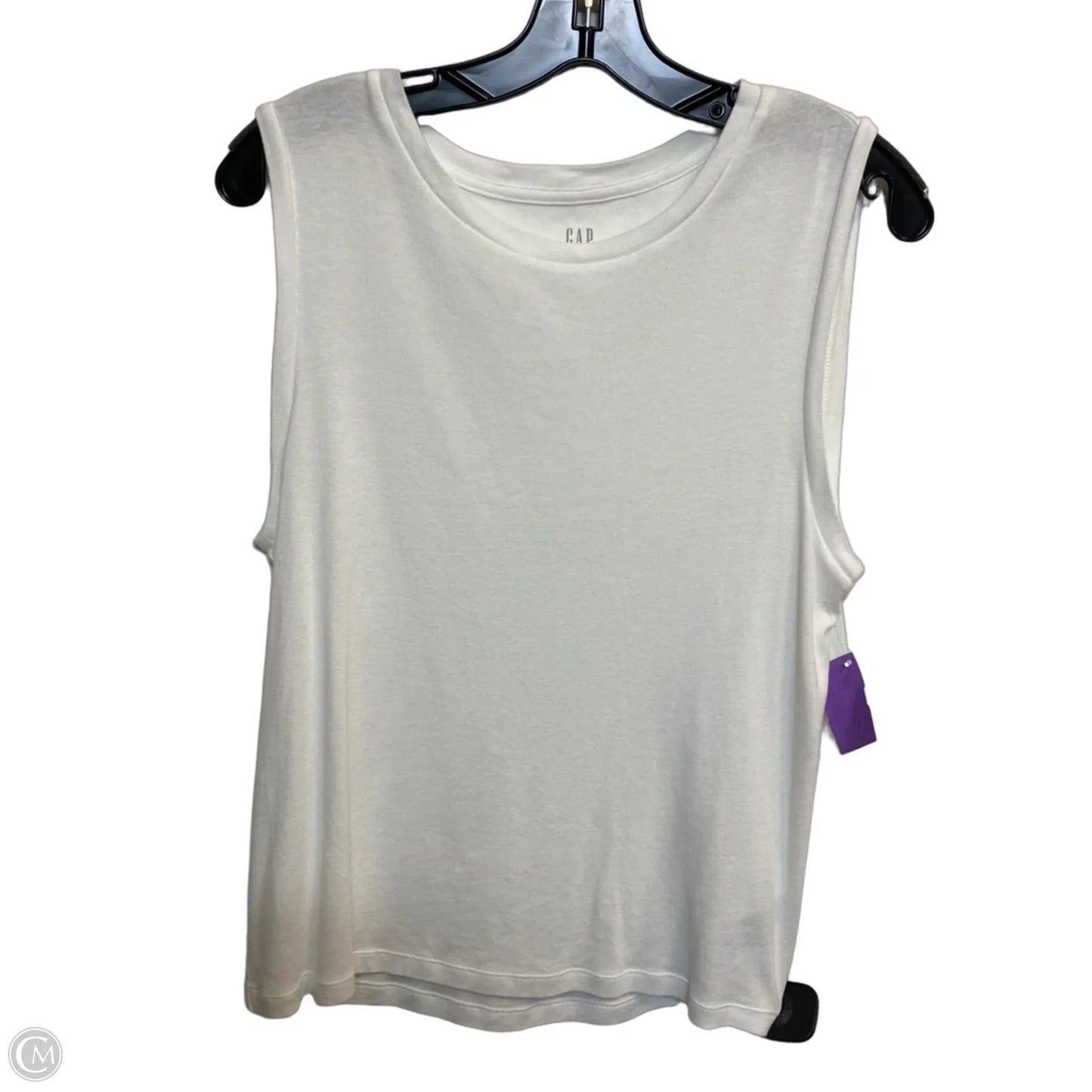 Top Sleeveless By Gap In White, Size: L