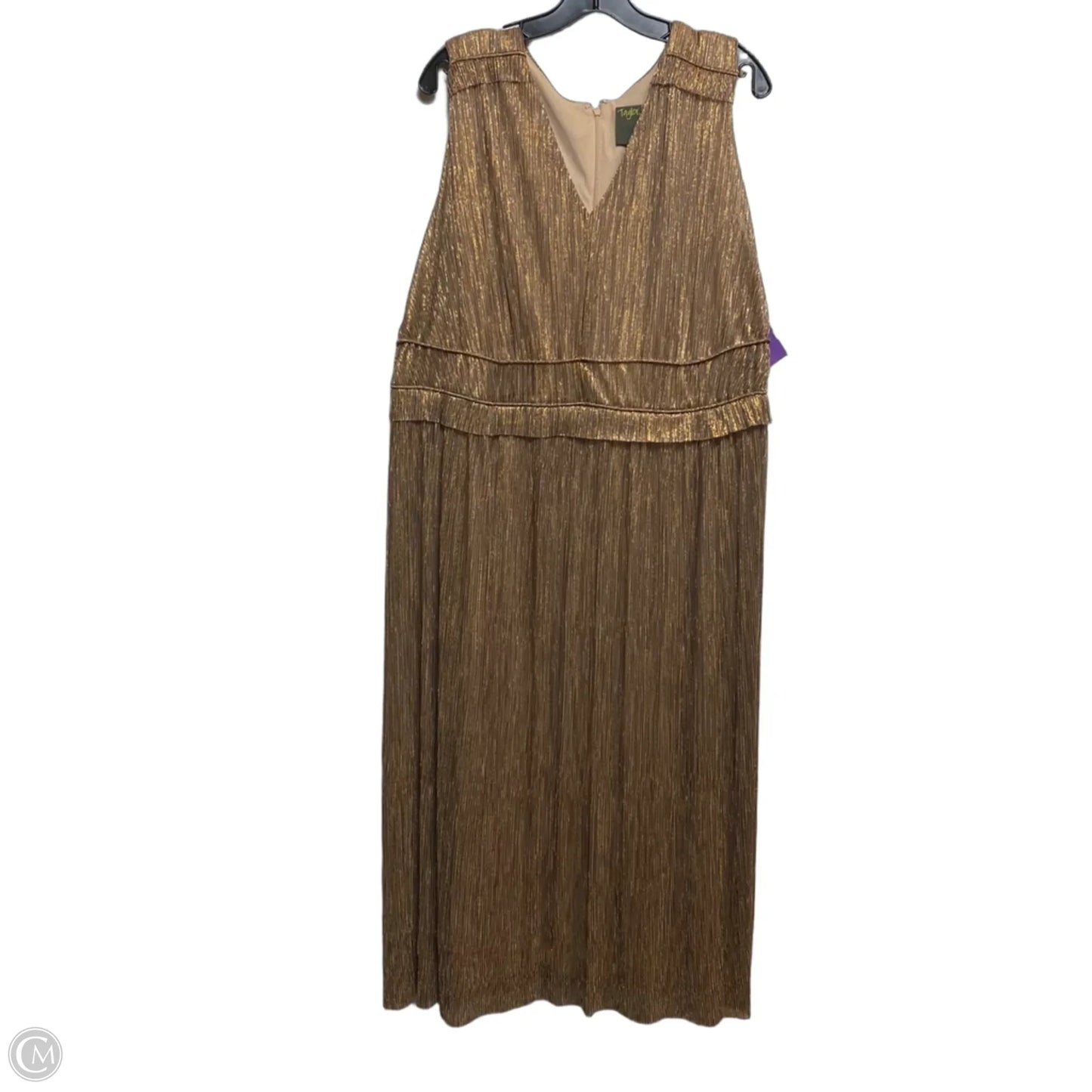 Dress Casual Midi By Taylor In Bronze, Size: 2x