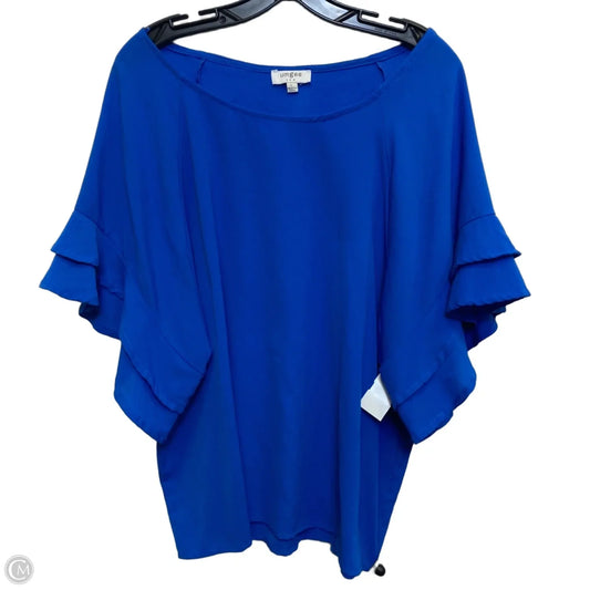 Top Short Sleeve By Umgee In Blue, Size: L