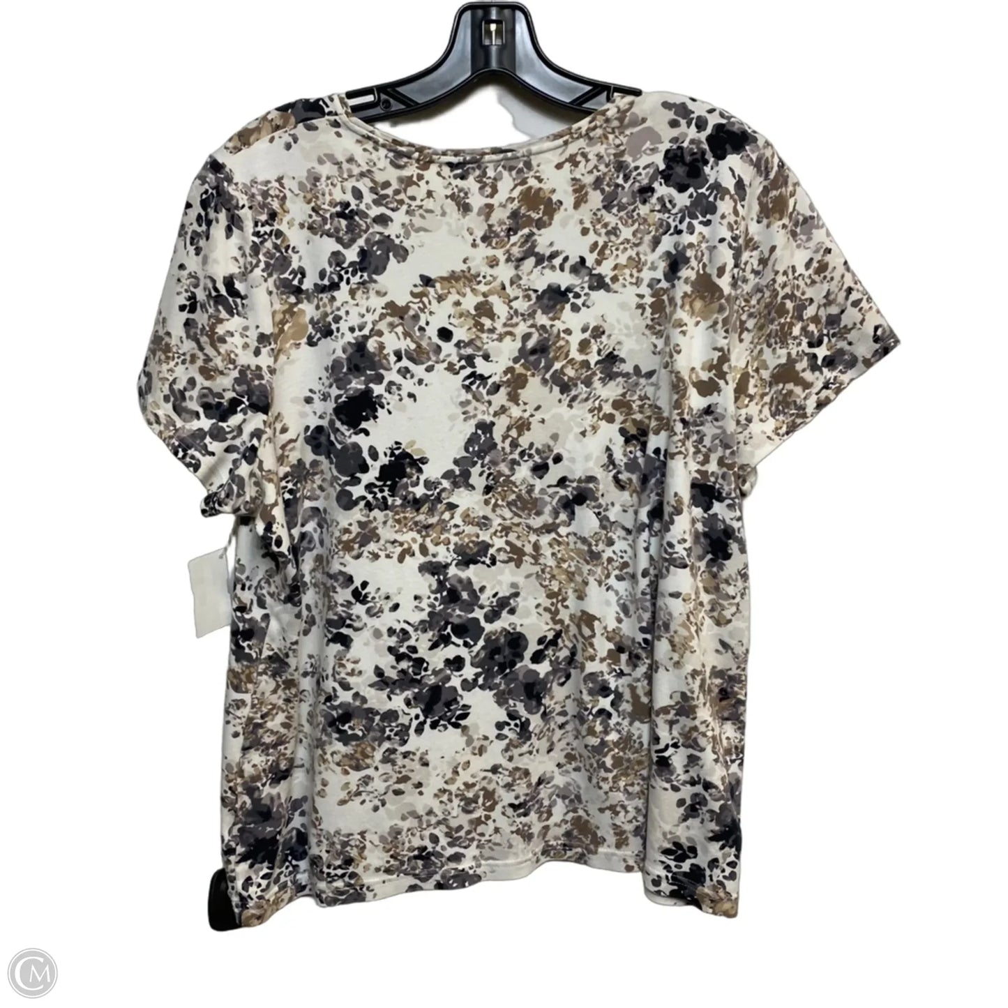 Top Short Sleeve Basic By Croft And Barrow In Cream, Size: 1x