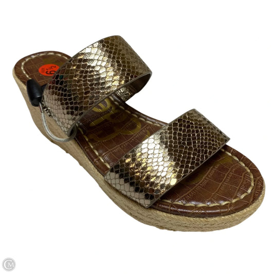 Sandals Heels Wedge By Sam Edelman In Bronze, Size: 6.5