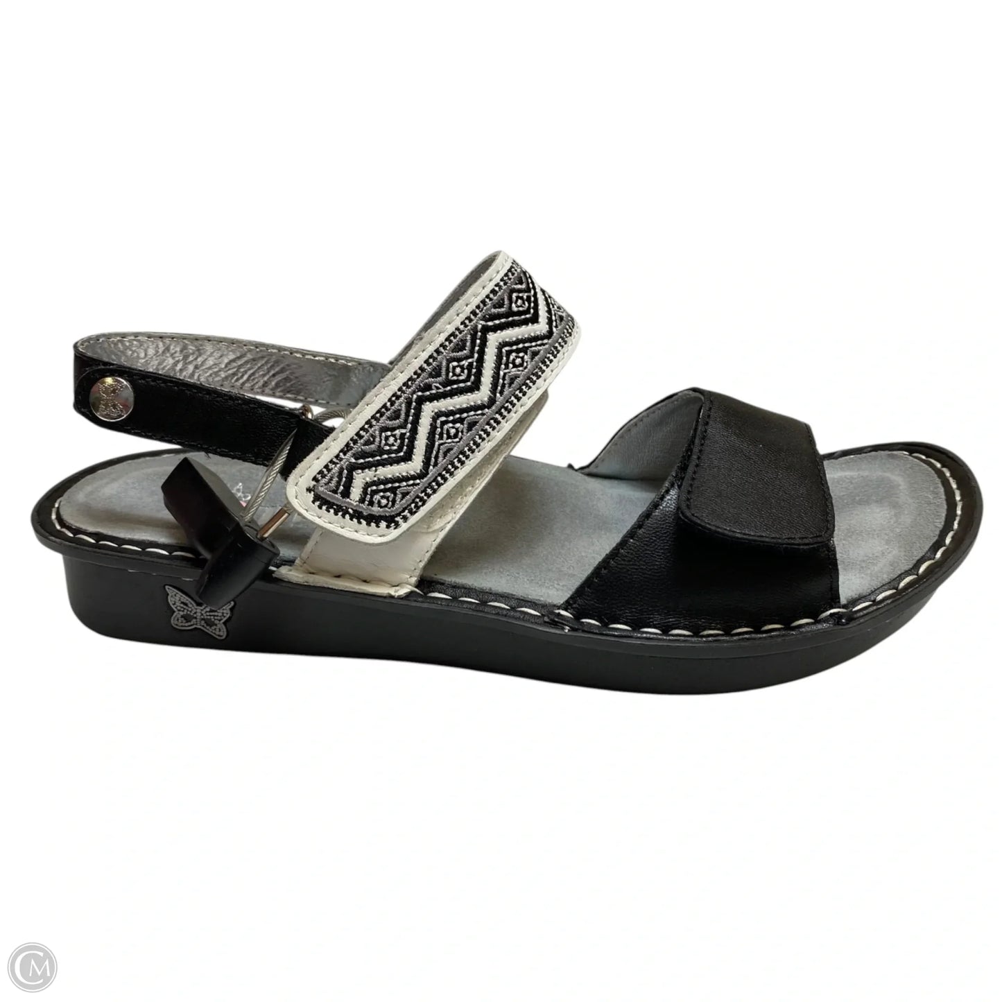 Sandals Flats By Alegria In Black & White, Size: 9