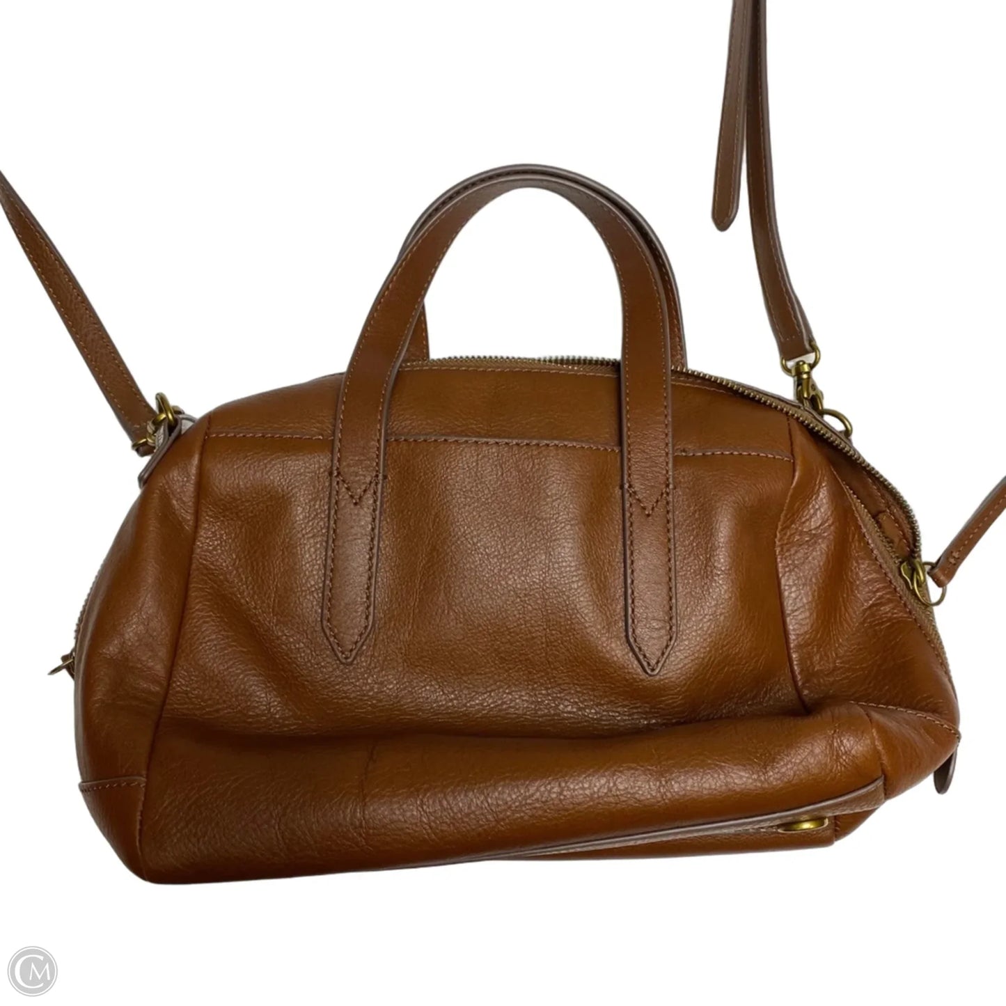 Handbag Leather By Fossil, Size: Medium