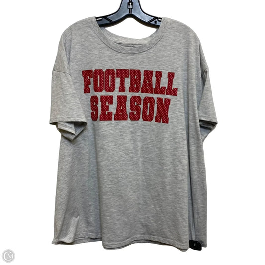 Top Short Sleeve Basic By Cato In Grey, Size: 1x
