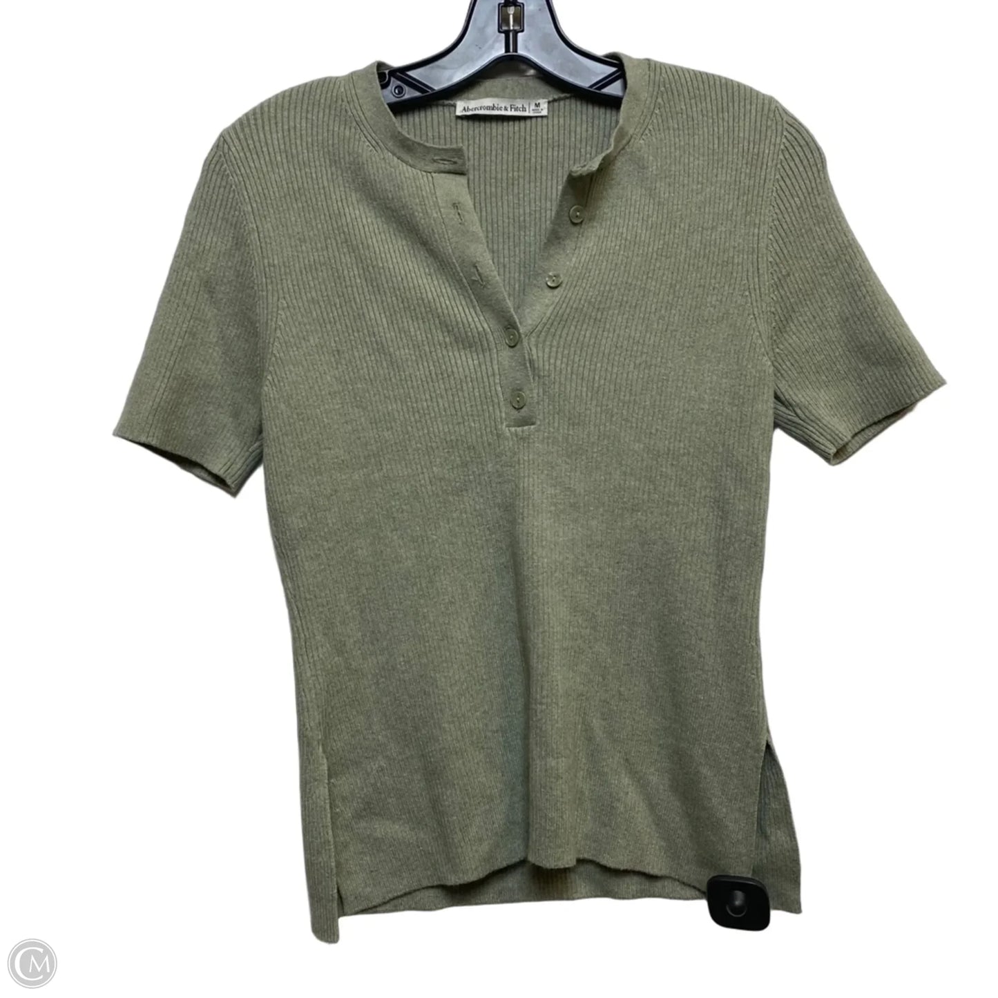 Top Short Sleeve By Abercrombie And Fitch In Green, Size: M