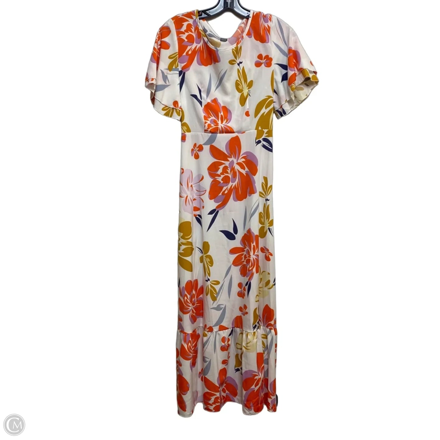 Dress Casual Maxi By Shein In Orange & White, Size: S